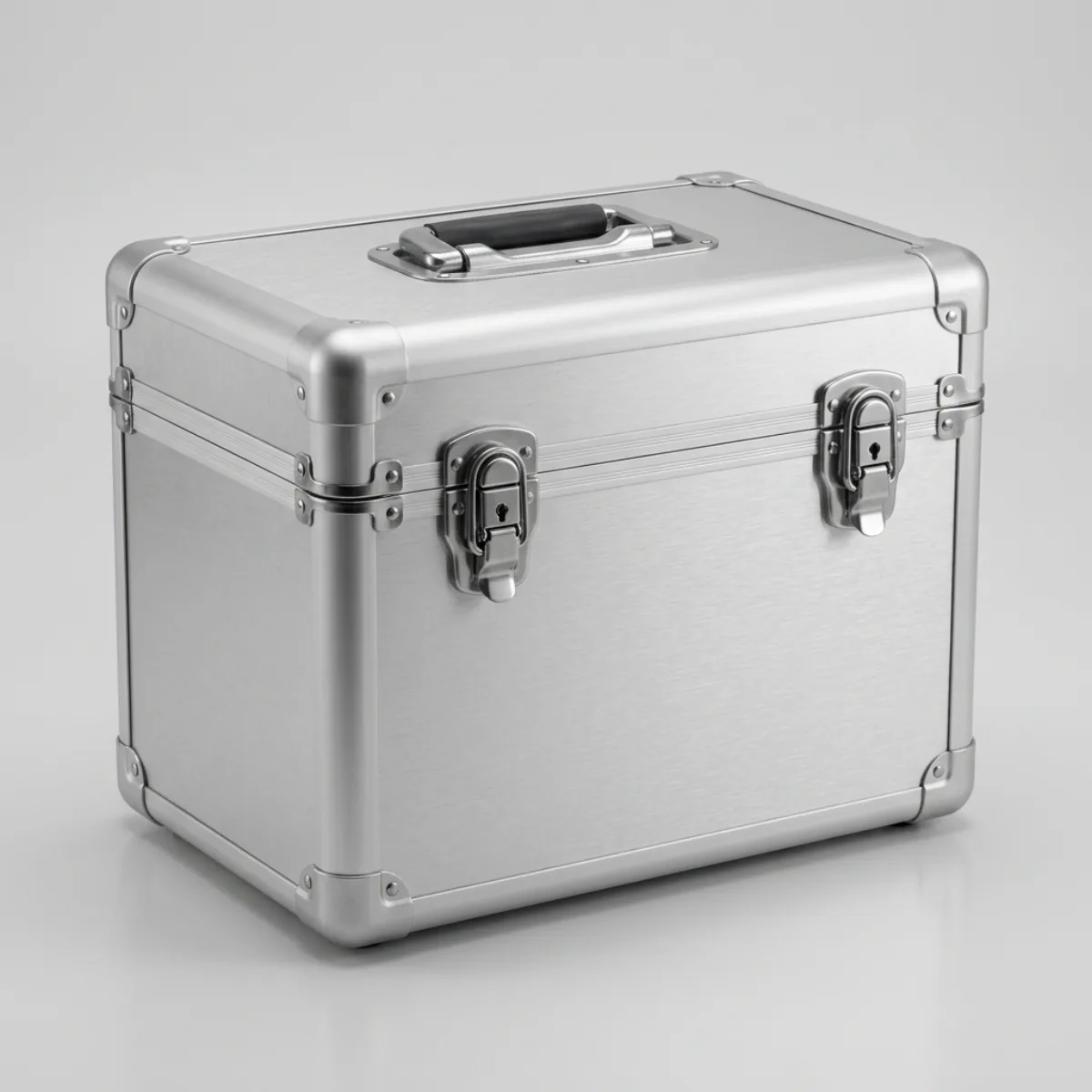 Custom aluminium carry case for portable medical diagnostic equipment with sealed gasket lid
